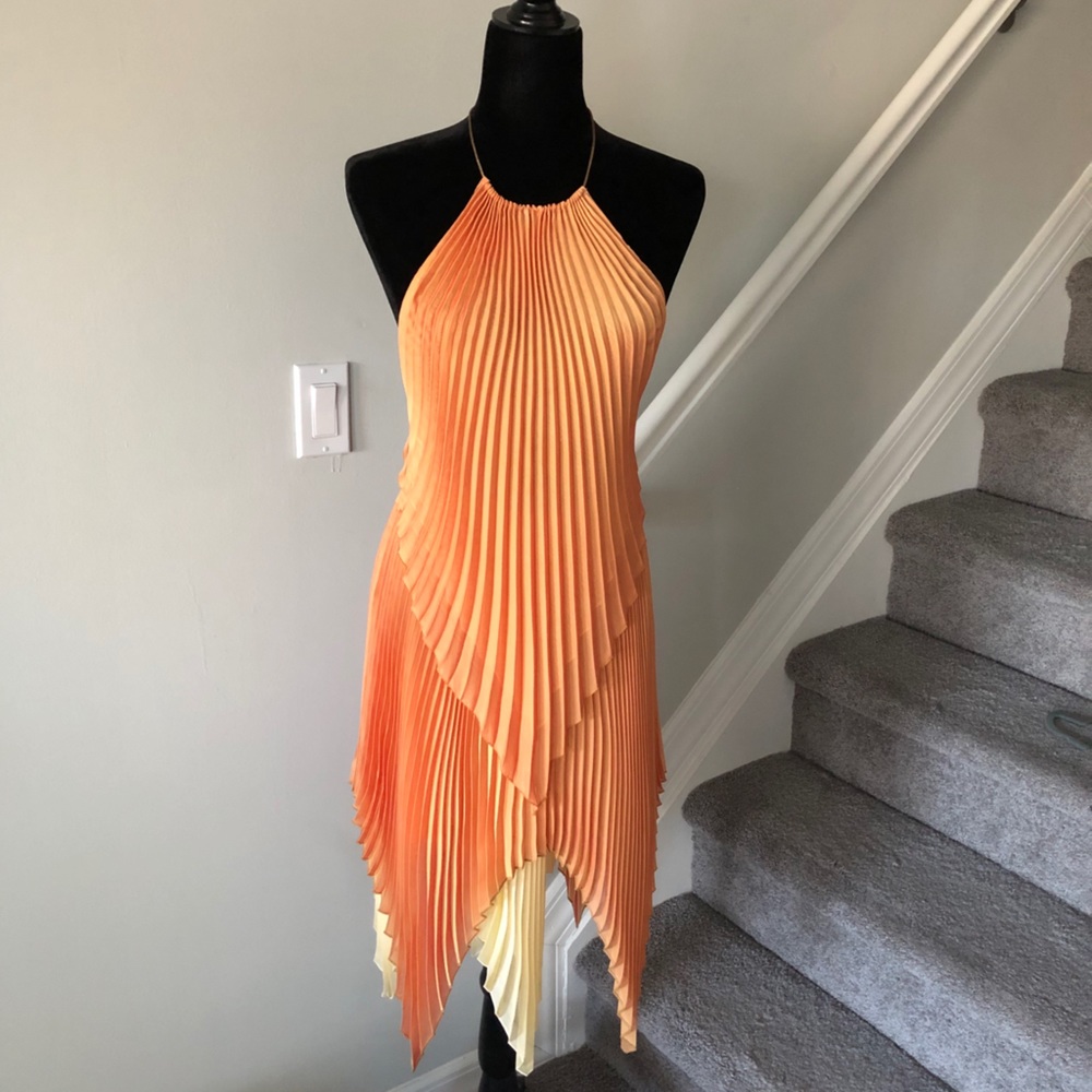 Silky 2 piece pleated set with backless